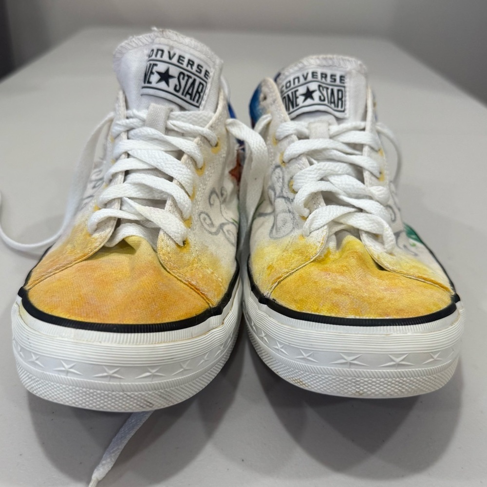 CONVERSE One Star Hand Painted Sea World Size Men’s 9 Women’s 11 - Picture 2 of 6